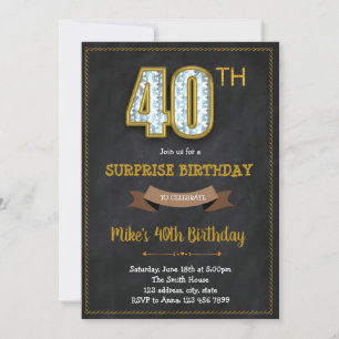 Chalkboard 40e anniversaire invitation