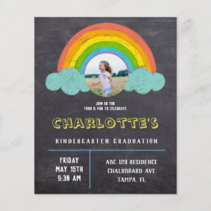 Chalkboard Arc-en-ciel Enfants Invitation de diplô
