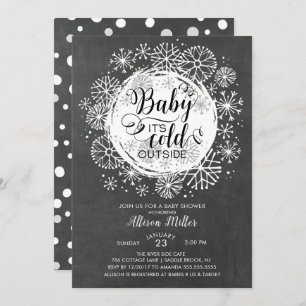 Chalkboard Baby C'est froid dehors Invitation