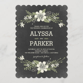 Chalkboard Blooms Invitations de mariage