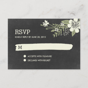 Chalkboard Blooms RSVP /Cartes de réponse Mariage