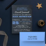 Chalkboard Blue Bar Mitzvah Invitation<br><div class="desc">Ces invitations chic décontractées sont parfaites pour toute célébration Bar Mitzvah. Chaque ligne de texte est entièrement personnalisable pour dire ce que vous voulez!</div>