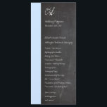 Chalkboard Blue Wedding Programmes<br><div class="desc">Cette carte de programme de mariage de taille 4x9 est parfaite pour tout couple à donner à l'entrée de leur cérémonie pour faire connaître à leurs invités quelles chansons seront jouées et l'ordre des cérémonies. Ils sont fournis avec des enveloppes blanches standard mais vous pouvez simplement les jeter ou vous...</div>