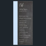 Chalkboard Blue Wedding Programmes<br><div class="desc">Cette carte de programme de mariage de taille 4x9 est parfaite pour tout couple à donner à l'entrée de leur cérémonie pour faire connaître à leurs invités quelles chansons seront jouées et l'ordre des cérémonies. Ils sont fournis avec des enveloppes blanches standard mais vous pouvez simplement les jeter ou vous...</div>