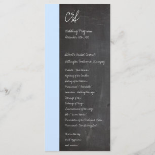 Chalkboard Blue Wedding Programmes
