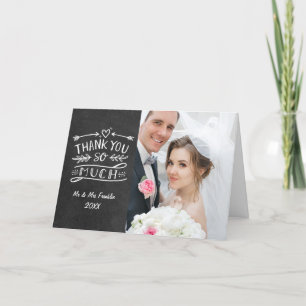 Chalkboard Boho Mariage Photo Merci tellement