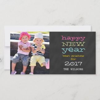Chalkboard Bonne année 2017 Carte photo de vacance