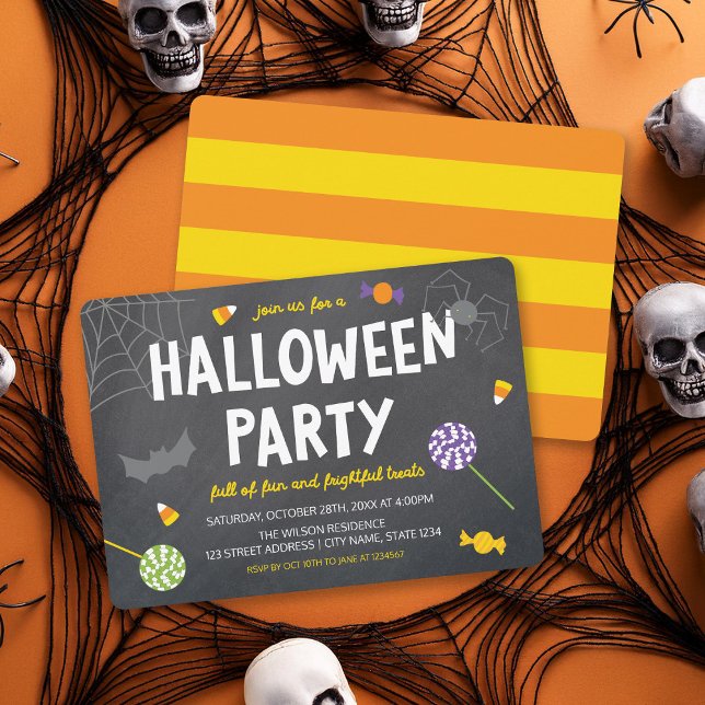 Chalkboard Candy Halloween Party Invitation (Créateur téléchargé)