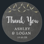Chalkboard Chaîne Lumière Mariage Faveur Sticker<br><div class="desc">Chalkboard String Light Wedding Favor Sticker pour votre journée spéciale.</div>