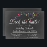 Chalkboard Christmas Lights Fêtes Invitations<br><div class="desc">Tableau noir Feux de Noël,  Deck the Halls,  Cocktails de vacances,  Noël Fête Invitation</div>