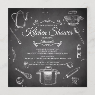 Chalkboard Cuisine nuptiale de douche Invitation