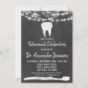 Chalkboard Dentist Retraite Invitation Dentaire De