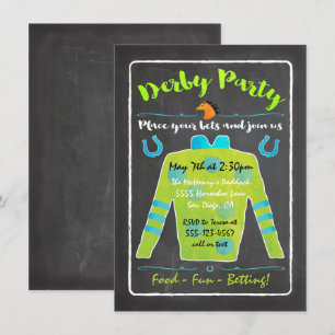 Chalkboard Derby Horse Racing Party Invitation