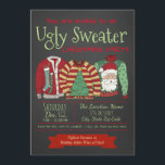 Chalkboard Douille moche Noël Fête Invitation<br><div class="desc">Une invitation à la fête de Noël en pull moche avec trois chandails moches sur un arrière - plan de tableau noir. Vous pouvez facilement customiser ces invitations amusantes de fête de Noël en pull moche pour votre événement en ajoutant simplement vos détails dans le style de police et la...</div>