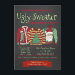 Chalkboard Douille moche Noël Fête Invitation<br><div class="desc">Une invitation à la fête de Noël en pull moche avec trois chandails moches sur un arrière - plan de tableau noir. Vous pouvez facilement customiser ces invitations amusantes de fête de Noël en pull moche pour votre événement en ajoutant simplement vos détails dans le style de police et la...</div>