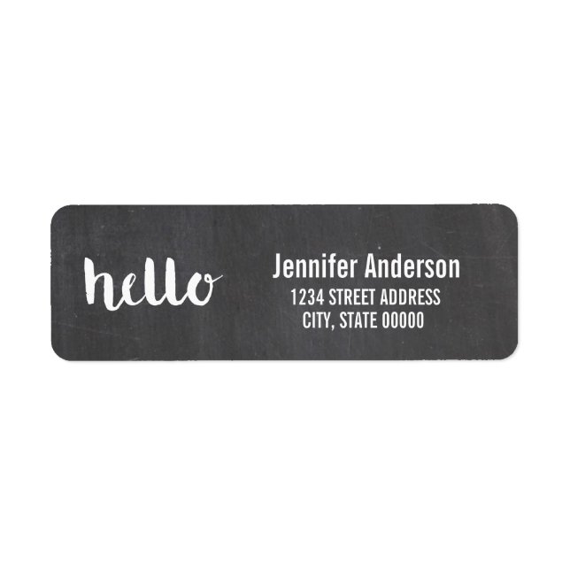 Chalkboard du script Hello | ÉTIQUETTE (Devant)