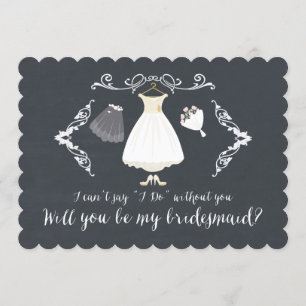 Chalkboard Élégant Serez-Vous Ma Carte De Souffran