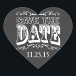 Chalkboard Enregistrer la date Mariage Stickers<br><div class="desc">Le style Chalkboard et la typographie amusante font un joli autocollant "Save the Date" pour votre date de mariage.</div>