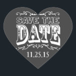 Chalkboard Enregistrer la date Mariage Stickers<br><div class="desc">Le style Chalkboard et la typographie amusante font un joli autocollant "Save the Date" pour votre date de mariage.</div>