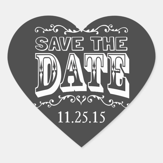 Chalkboard Enregistrer la date Mariage Stickers (Devant)