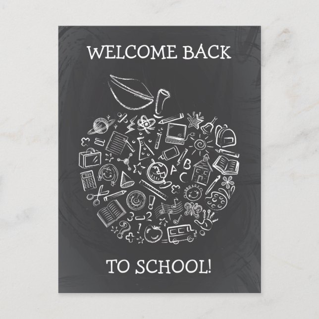 Chalkboard Enseignants Apple Carte Postale (Devant)