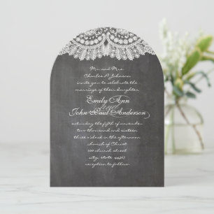 Chalkboard et dentelle Élégante invitation de mari