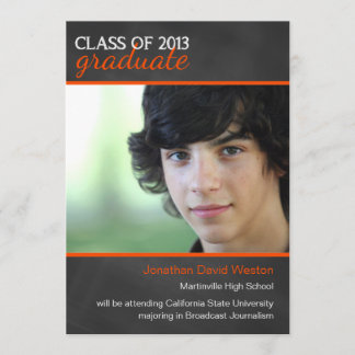 Chalkboard et Orange 2013 Faire-part de graduation