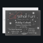 Chalkboard Fête Invitation<br><div class="desc">Chalkboard oh quel plaisir ! Cocktails de vacances,  Noël Fête Invitation</div>