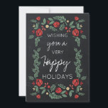 chalkboard fleuri jardin carte de vacances<br><div class="desc">chalkboard fleuri jardin vacances accueil Carte de fin de année</div>
