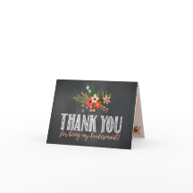 Chalkboard Floral Bridesmaid Merci