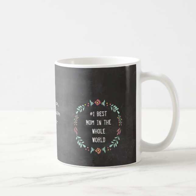 Chalkboard Floral Garland Best Mom Mug (Droite)