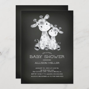Chalkboard Giraffe Baby shower neutre Invitation