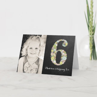 Chalkboard Girls Floral 6e anniversaire Invitation