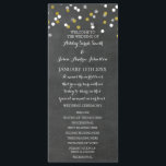Chalkboard Gold Silver Confetti Wedding Programme<br><div class="desc">Programme de mariage personnalisé en motif de tableau rustique avec motif confetti à effet or et argent. Customisez ces cartes de cérémonie avec votre propre texte. (veuillez noter que l'effet parties scintillant est imprimé uniquement)</div>