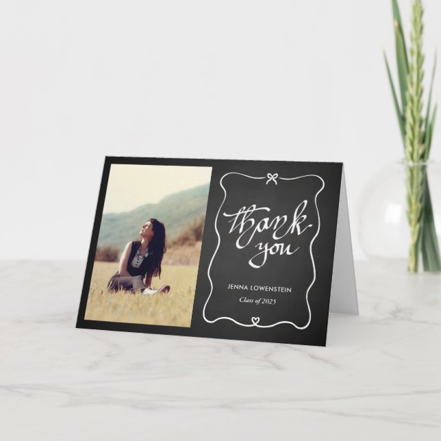 Chalkboard Graduate Merci mou Bow | Photo (Devant)