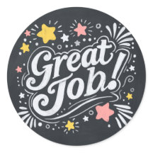 Chalkboard Great Job Stickers avec des étoiles et 