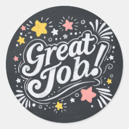 Chalkboard Great Job Stickers avec des étoiles et 
