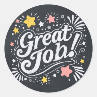Chalkboard Great Job Stickers avec des étoiles et 