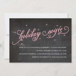 Chalkboard Holiday Soirée Noël Invitation