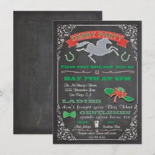 Chalkboard Horse Racing Derby Party Invitation
