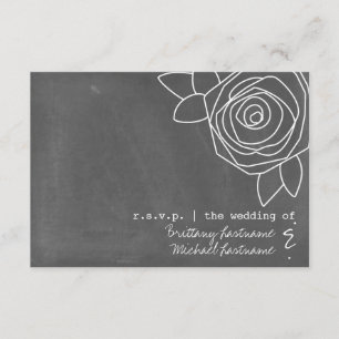 Chalkboard Inspiré Mariage Rose RSVP