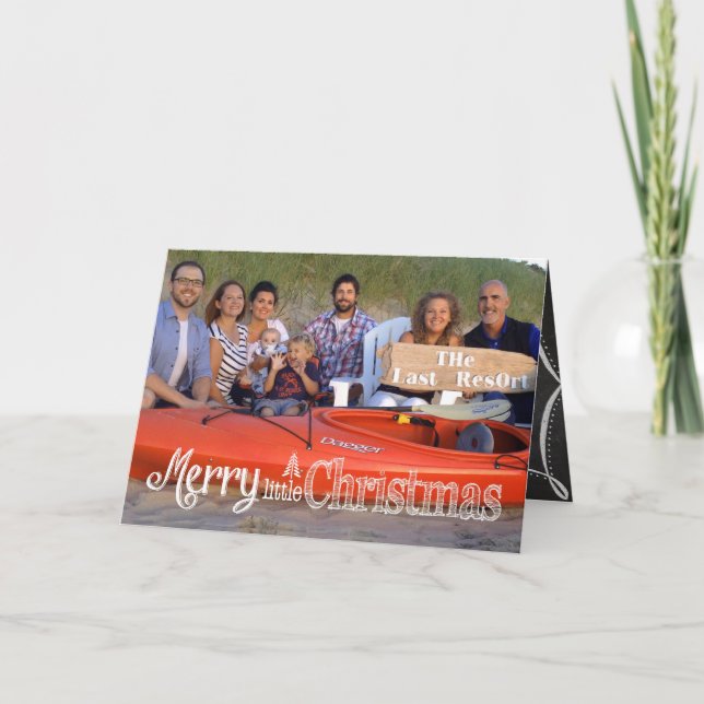 Chalkboard Joyeux Noël Famille Carte photo (Devant)