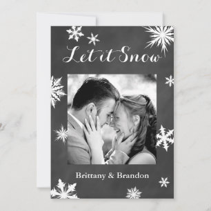 Chalkboard Let it Snow Holiday Carte photo