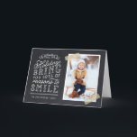 Chalkboard Letters Carte photo de vacances<br><div class="desc">Cartes photos de Noël imprimées sur mesure et abordables avec des modèles simples pour la personnalisation. Ce design amusant présente une jolie typographie de style lettré à la main sur un faux arrière - plan de tableau noir avec ruban de lavage rayé or autour de votre photo. Le texte dit...</div>