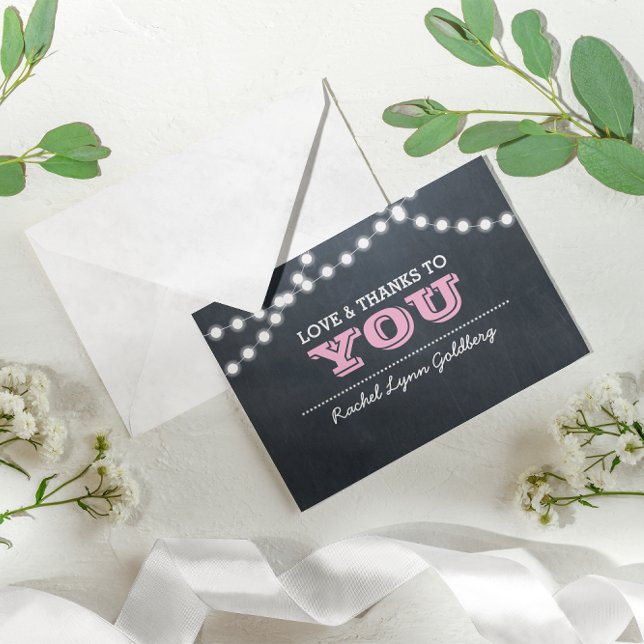 Chalkboard Lights Bat mitzvah rose Merci Note (Créateur téléchargé)