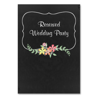 Chalkboard Look Floral Mariage carte de table