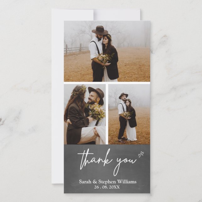 Chalkboard Mariage 3 Photo Merci Photo (Devant)