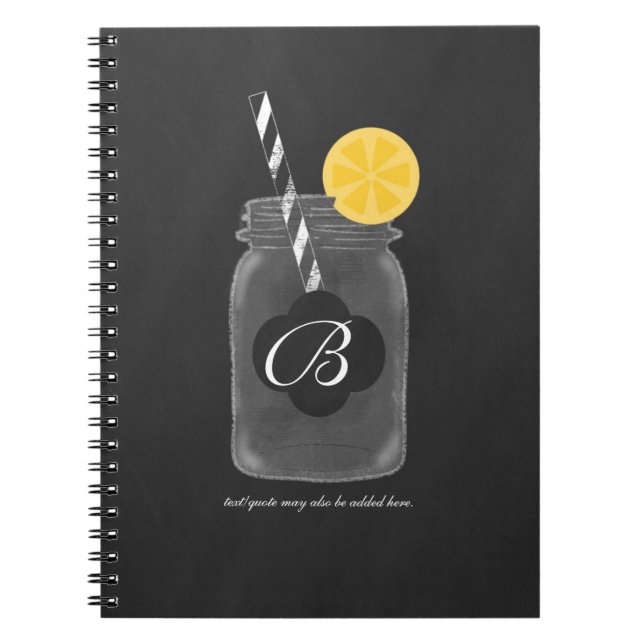 Chalkboard Mason Jar Custom Chalk Notebook Journal (Devant)