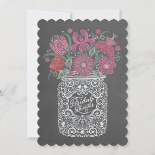 Chalkboard Mason Jar Invitation de la douche nupti