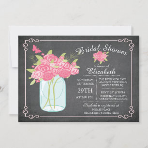 Chalkboard Mason Jar Invitation de la douche nupti